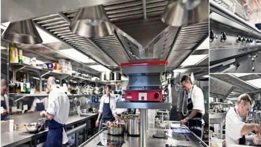 Restaurant cooking line and extraction equipment